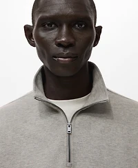 Mango Men's Regular-Fit Zipper-Neck Sweatshirt