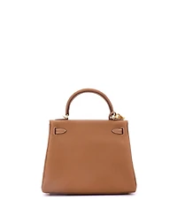 Pre-Owned HERMES Kelly Handbag Brown Togo with Gold Hardware