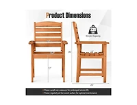 Slickblue Solid Wood Outdoor Dining Chairs with Slatted Design