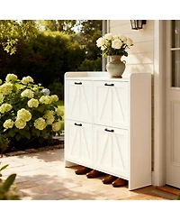 Rainsken Modern Farmhouse Shoe Cabinet