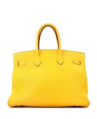 Pre-Owned HERMES Birkin 35 Handbag Yellow Togo with Gold Hardware