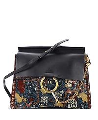 Pre-Owned Chloe Medium Faye Shoulder Bag Leather and Tapestry