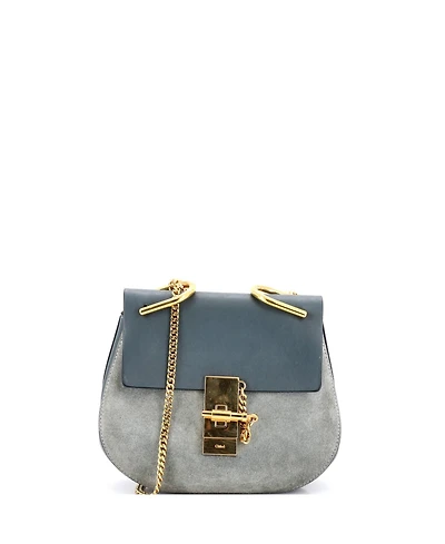 Pre-Owned Chloe Mini Drew Crossbody Bag Leather and Suede
