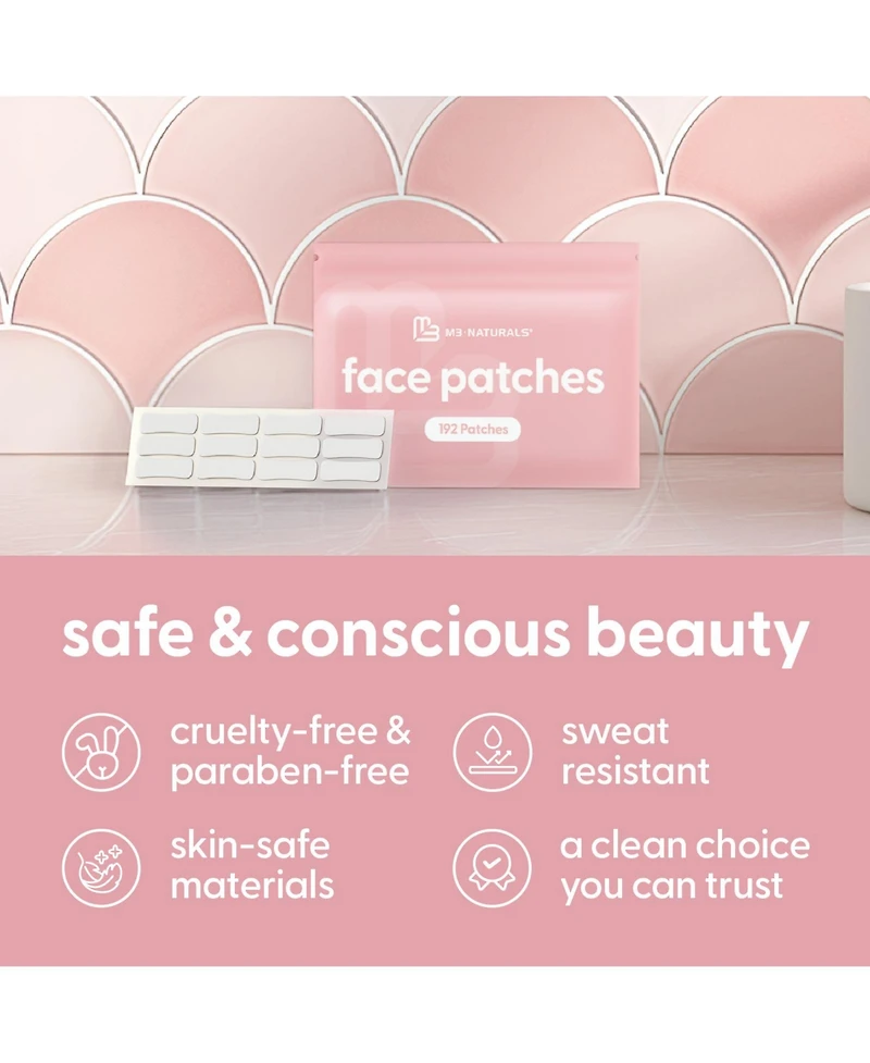 M3 Naturals Face Tape for Wrinkles Overnight | Hypoallergenic Wrinkle Patches for Face Overnight | Easy to Use Crows Feet Wrinkle Patches, 192 Count
