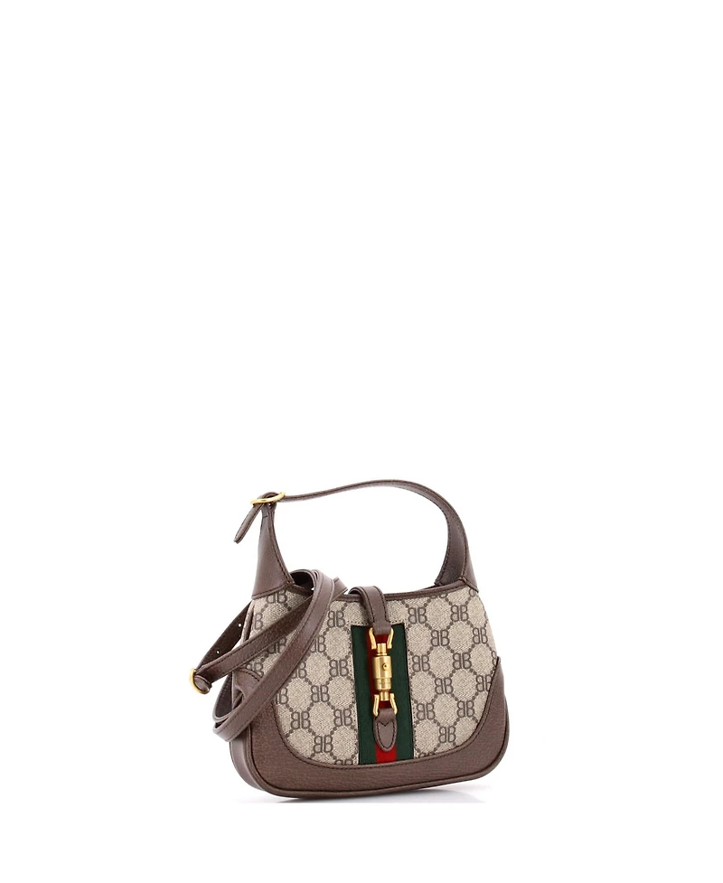 Pre-Owned Balenciaga Mini x Gucci The Hacker Project Jackie 1961 Hobo Bb Coated Canvas