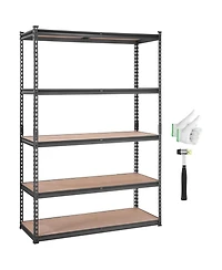 Rainsken Storage Shelving Unit, 5-Tier Adjustable Metal Storage Shelves, Heavy Duty Organizer Rack for Pantry, Basement, 18" D x 48" W x 72&