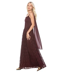 Alexia Admor Women's Marin Draped Bodice Dropped Waist Gown Dress