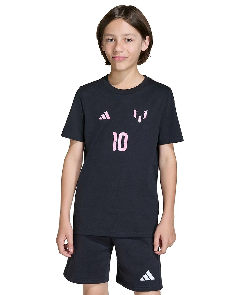 adidas Boys' 6-20 Messi Name & Number Graphic Soccer T-Shirt