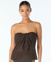 Vince Camuto Women's Crochet Draped Tankini Top