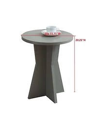 Kings Brand Furniture Round Side Table, Modern Pedestal Base Accent Table for Living Room, Bedroom, Bedside