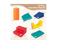 Slickblue 10-Piece Soft Foam Climbing Blocks for Toddlers Play & Learning