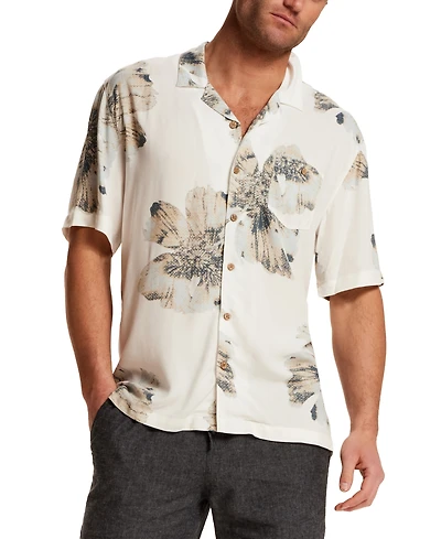Weatherproof Vintage Men's Short-Sleeve Rayon Camp Shirt