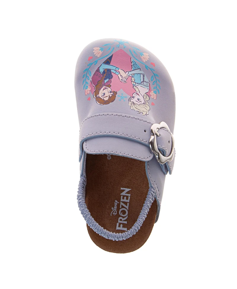 Disney Big Girls Frozen Anna and Elsa Clogs Slip On, Cork Clogs, Mule Sandals (Toddler 6-10/ 11-12)