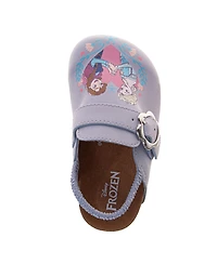 Disney Big Girls Frozen Anna and Elsa Clogs Slip On, Cork Clogs, Mule Sandals (Toddler 6-10/ 11-12)