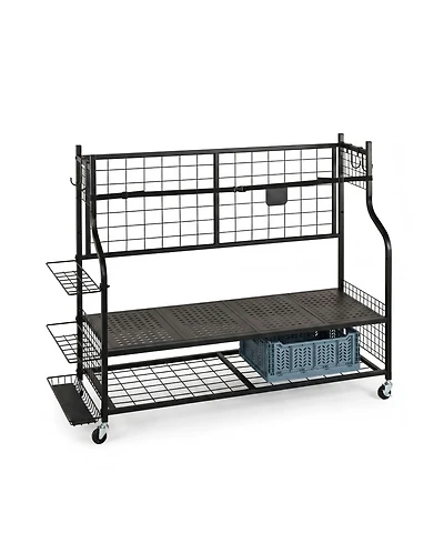 Ltmate 4 Golf Bag Storage Organizer, Extra Large Golf Storage Stand for Golf Bag Accessories, Golf Storage Rack for Garage, Golf Club, Basement