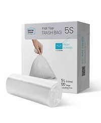 Home Zone Living Code 5S Small Trash Bags Custom Fit for 1.3 Gallon Wastebaskets, 120-Count
