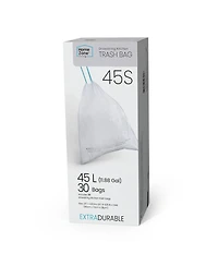 Home Zone Living Code 45S Drawstring Kitchen Trash Bags Custom Fit for 12 Gallon Bins, 30-Count