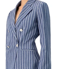 Ivonne Women's Double-Breasted Striped Blazer