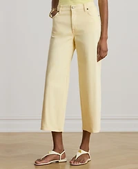 Lauren Ralph Women's High-Rise Wide Leg Cropped Jeans