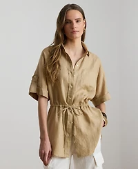 Lauren Ralph Women's Point Collar Tunic Shirt