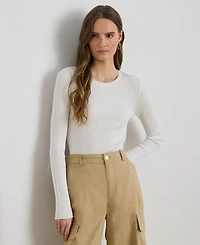 Lauren Ralph Women's Mini-Cable Crewneck Sweater