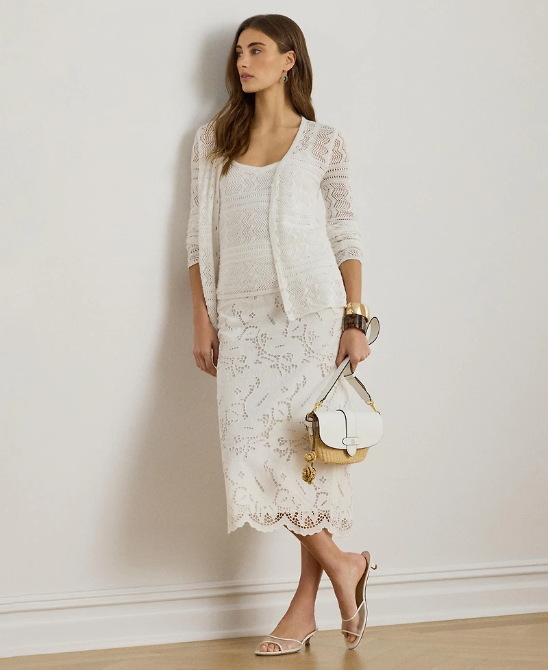 Lauren Ralph Women's Long-Sleeve V-Neck Cardigan