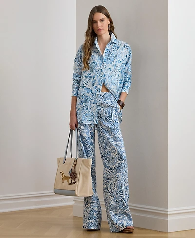 Lauren Ralph Women's Mid-Rise Wide-Leg Pants