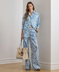 Lauren Ralph Lauren Womens Mid Rise Wide Leg Pants