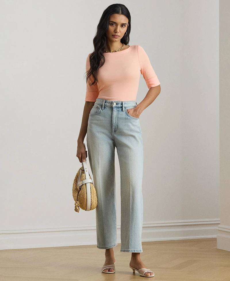 Lauren Ralph Stretch Cotton Boatneck T-Shirt