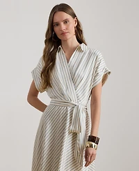 Lauren Ralph Women's Striped Belted Twill Dress