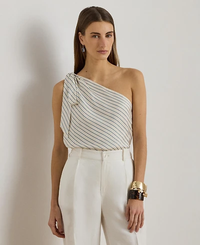 Lauren Ralph Women's Striped One-Shoulder Blouse