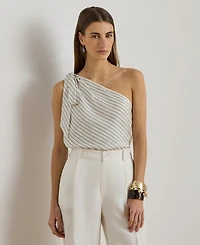 Lauren Ralph Women's Striped One-Shoulder Blouse