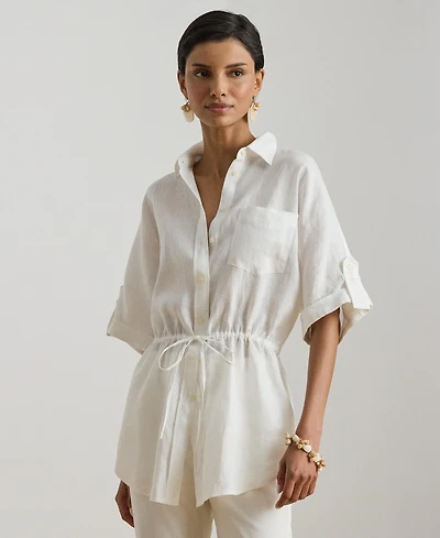 Lauren Ralph Women's Point Collar Tunic Shirt
