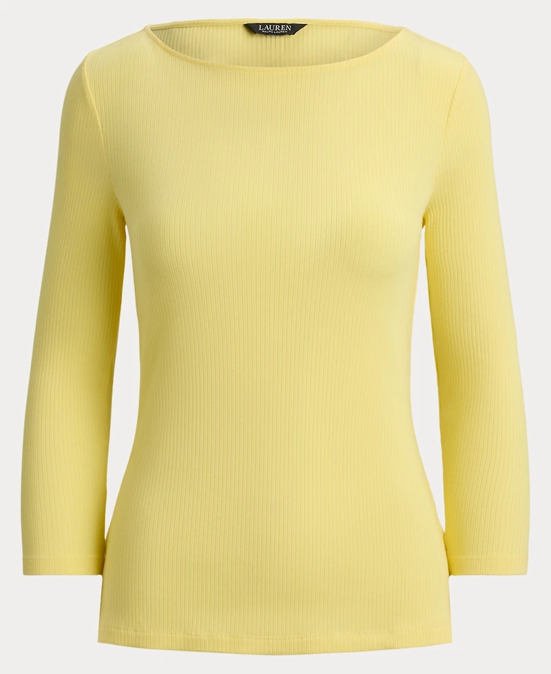 Lauren Ralph Women's Slim Fit Boat Neck Top