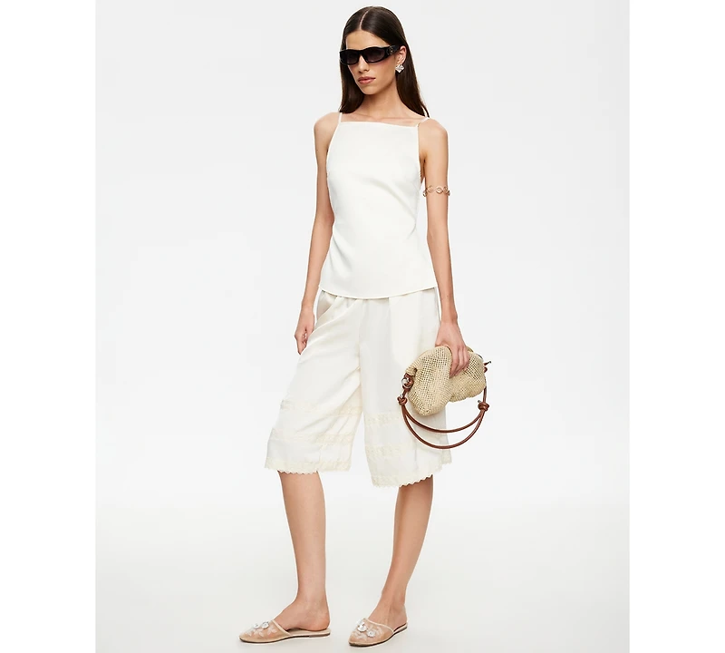 Lioness Women's Lace-Trimmed Jort Shorts