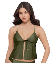 Steve Madden Women's Tie-Front Crop Tankini Top