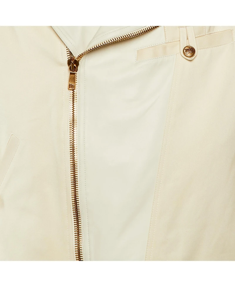 Pre-Owned Versace Men's Vintage Leather & Cotton Zip Up Jacket