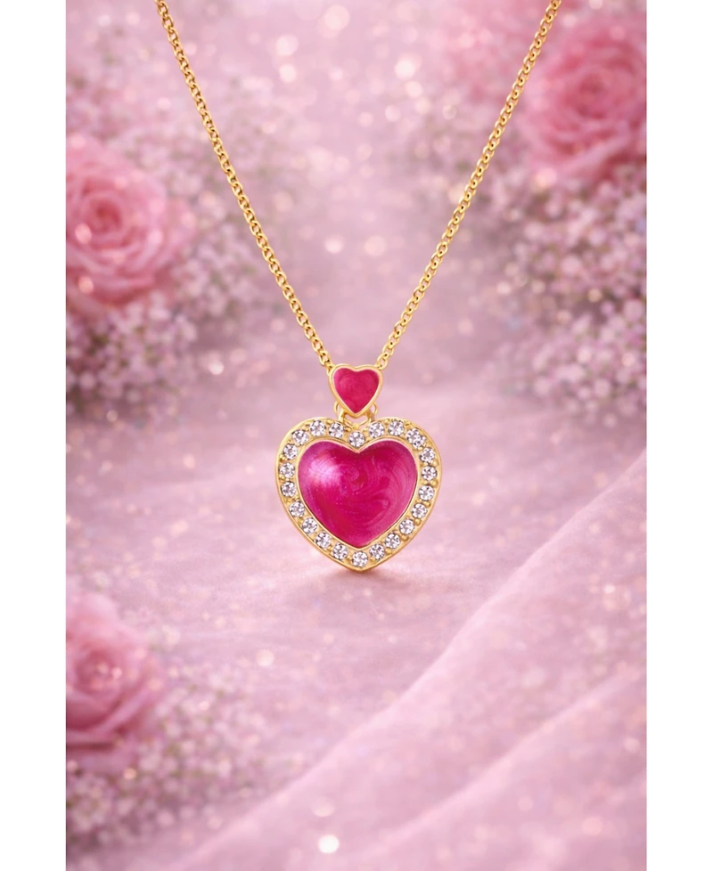 Chanteur 18K Gold Plated Hypoallergenic Heart Kids Pendant Necklace for Girls