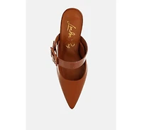 London Rag Womens Shein Star Slim Block Heel Mules