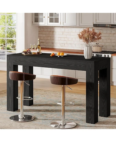 Tribesigns 63" Rectangular Dining Table, Rustic Wooden Kitchen Table with 4 Sturdy Legs