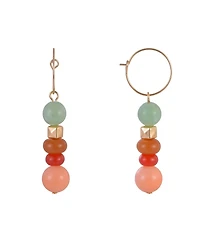 Rachel Rachel Roy Hoop Earrings with Aventurine Beafs