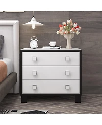 Homsee 3-Drawer Bedroom Dresser , Modern Chest, Nightstand