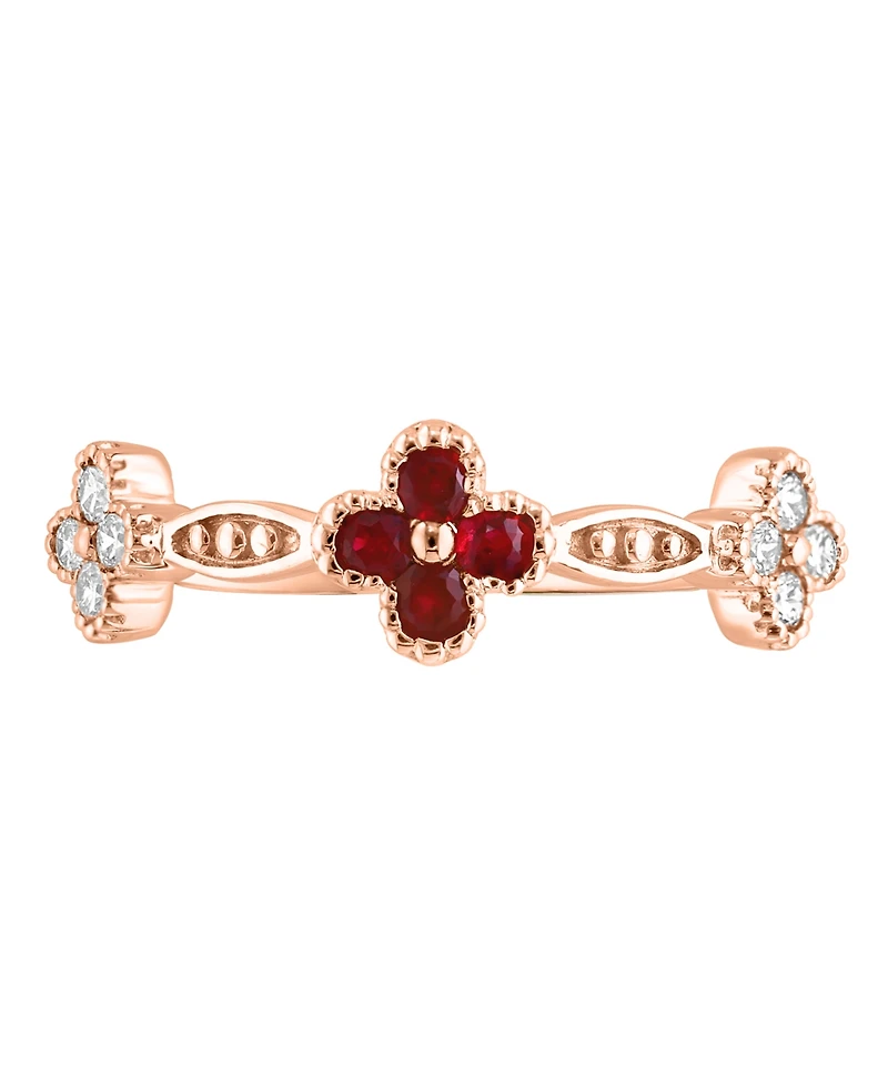Lali Jewels Ruby (1/5 ct. t.w.) & Diamond (1/5 ct. t.w.) Ring in 14k Rose Gold