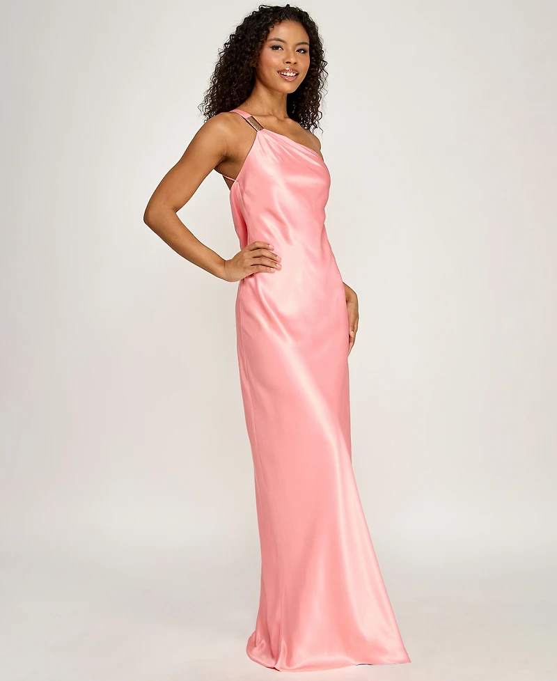 Seni & Cade Women's One-Shoulder Open Drape Back Dress