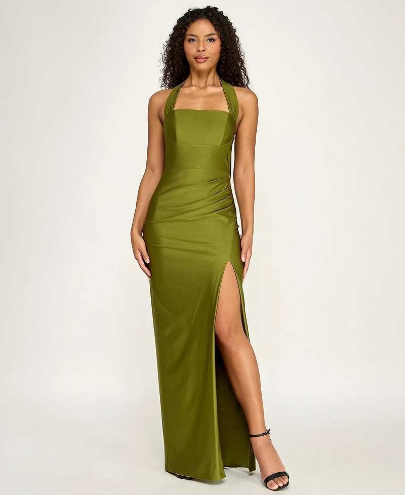 Seni & Cade Women's Halter Tie Back Long Dress