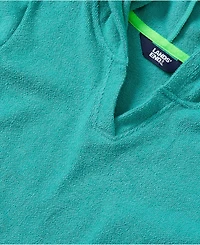 Lands' End Girls Long Sleeve Hooded Front Pocket Terry Cloth Swimsuit Cover-Up