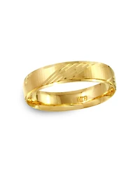 Diagonal Textured Wedding Band 14k Gold