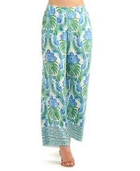 Bcx Womens Printed Flutter Sleeve Square Neck Top Wide Leg Mid Rise Pant Set