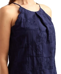 Bcx Women's Patchwork Embroidery Halter Neck Top