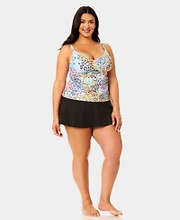 Anne Cole Plus Shirred Tankini Top